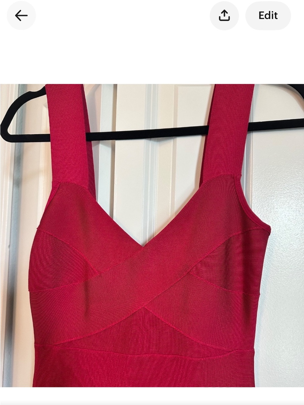 Herve Leger Red Maxi Dress Heart Ball or Prom - Picture 3 of 5